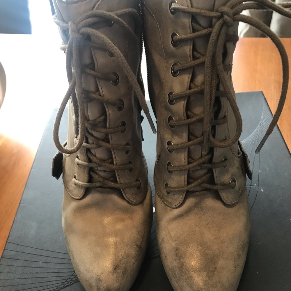 Trouve Distressed Leather booties
